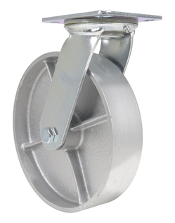 Cast Iron/Steel Swivel Caster 8 In. Diameter x 2 In. Width 1760 Lb. Capacity Silver