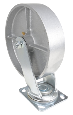 Cast Iron/Steel Swivel Caster 8 In. Diameter x 2 In. Width 1760 Lb. Capacity Silver