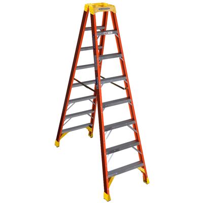 Fiberglass Ladder Twin Front 8 Step 300 Lb. Capacity