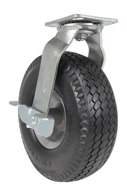 Flat-Free Swivel With Brake Caster 10 In. Diameter x 3 In. Width 300 Lb. Capacity