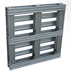 Galvanized Steel Pallet 36 In. x 36 In. x 4-3/4 In. 8,000 Lb. Floor Capacity