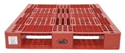 High Density Polyethylene Pallet 39-1/2 In. x 47-3/8 In. x 6 In. 8000 Lb. Capacity Red