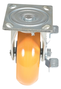 Polyurethane Swivel With Brake Caster 6 In. Diameter x 2 In. Width 1250 Lb. Capacity