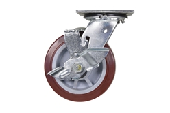 Polyurethane Swivel With Brake Caster 6 In. Diameter x 2 In. Width 750 Lb. Capacity