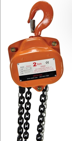 Professional Hand Chain Hoist 10 Ft. Lift Height 4,000 Lb. Capacity