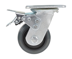 Rubber Swivel With Total Brake Caster 4 In. Diameter x 2 In. Width 551 Lb. Capacity Dark