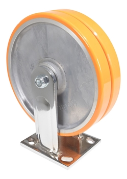 Sirius Polyurethane Dual Rigid Caster 8 In. Diameter x 2 In. Width 2000 Lb. Capacity