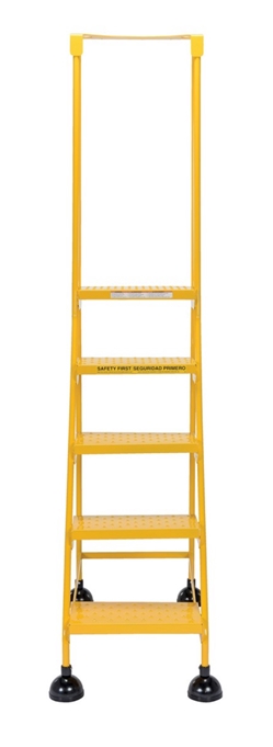 Steel Commercial Spring Loaded Ladders 58 Degree 5 Perforated 16 In. Step Width 500 Lb. Capacity 