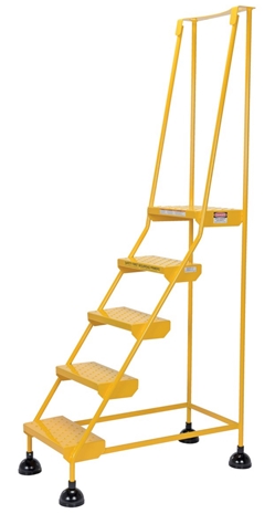 Steel Commercial Spring Loaded Ladders 58 Degree 5 Perforated 16 In. Step Width 500 Lb. Capacity 