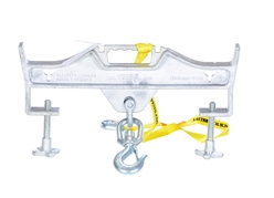 Convert your fork truck into a hook with anchor in a matter of seconds. The easy to attach Hoisting Hook does not require the assistance of special tools. Secured to the fork truck by means of a 48" long safety restraint and screw clamps. Available in sing