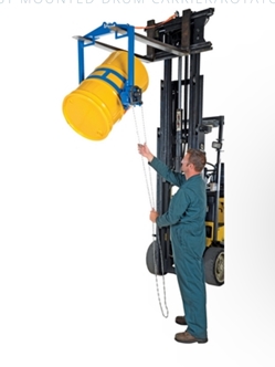 Steel Hoist Mounted Drum Carrier/Rotator 55 Gallon 800 Lb. Capacity