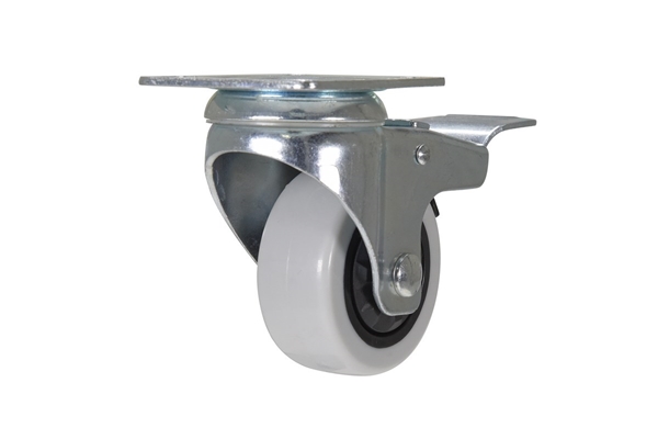 Polypropylene Swivel With Total Brake Caster 3 In. Diameter x 1 In. Width 176 Lb. Capacity Light