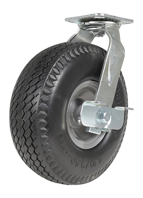 Flat-Free Swivel With Brake Caster 10 In. Diameter x 3 In. Width 300 Lb. Capacity