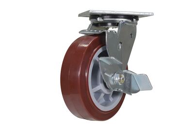 Polyurethane Swivel With Brake Caster 6 In. Diameter x 2 In. Width 750 Lb. Capacity