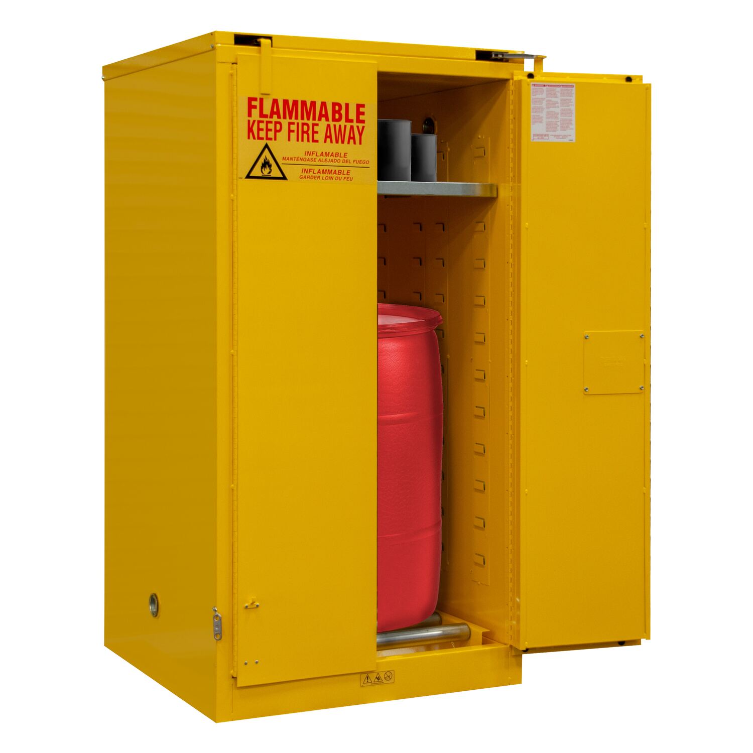 Flammable Self Closing Drum Storage Cabinet 55 Gallon Capacity