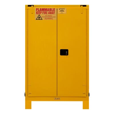 Flammable Self Closing Storage Cabinet With 6 Inch Legs 90 Gallon Capacity