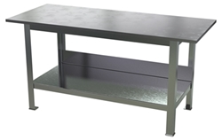 Steel Fixture Welding Table with 1 In. Thick Top 30 In. x 72 In. x 36-1/4 In. 8000 Lb. Capacity Bare