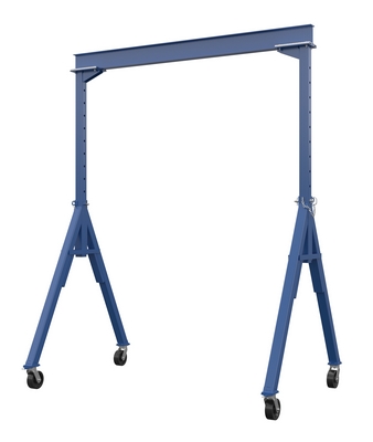 Steel Adjustable Height Gantry Crane with Phenolic Casters 10 Ft.Wide x 14 Ft. Max Usable Height 6,000 Lb. Capacity