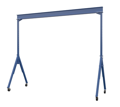 Steel Adjustable Height Gantry Crane with Phenolic Casters 20 Ft.Wide x 12 Ft. Max Usable Height 8,000 Lb. Capacity