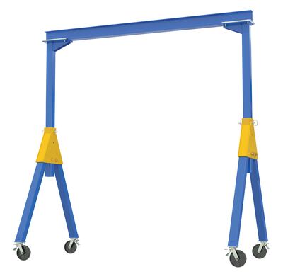 Steel Knockdown Fixed Gantry Crane with Total Locking Glass Filled Nylon Casters 10 Ft. 4000 Lb. Capacity