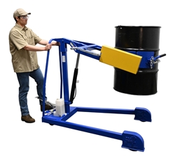 Steel Portable Hydraulic Drum Carrier, Rotator and Boom 71-1/4 In. Lift Height 800 Lb. Capacity