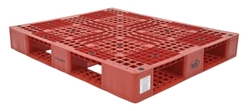 High Density Polyethylene Pallet 39-1/2 In. x 47-3/8 In. x 6 In. 8000 Lb. Capacity Red