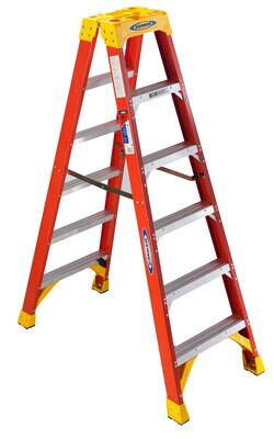 Fiberglass Ladder Twin Front 6 Step 300 Lb. Capacity