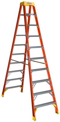 Fiberglass Twin Front Ladder 10 Step 300 Lb. Capacity