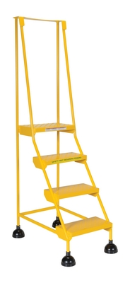 Steel Commercial Spring Loaded Ladders 58 Degree 4 Perforated 16 In. Step Width 400 Lb. Capacity 