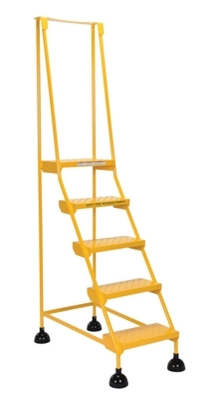 Steel Commercial Spring Loaded Ladders 58 Degree 5 Perforated 16 In. Step Width 500 Lb. Capacity 