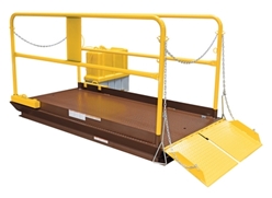 Steel Premium Truck Scissor Dock Lift 7 Ft x 10 Ft 12,000 Lb. Capacity Brown/Yellow