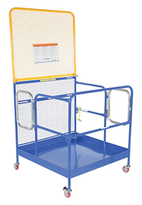 Steel Work Platform With Poly Casters, 2 Door Entry, and 84 In. Expanded Back 48 In. x 48 In. 1,000 Lb. Capacity 