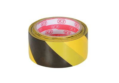 Pressure Sensitive Adhesive Stripped Floor Tape 82 Ft. Length x 2 In. Wide Black / Yellow